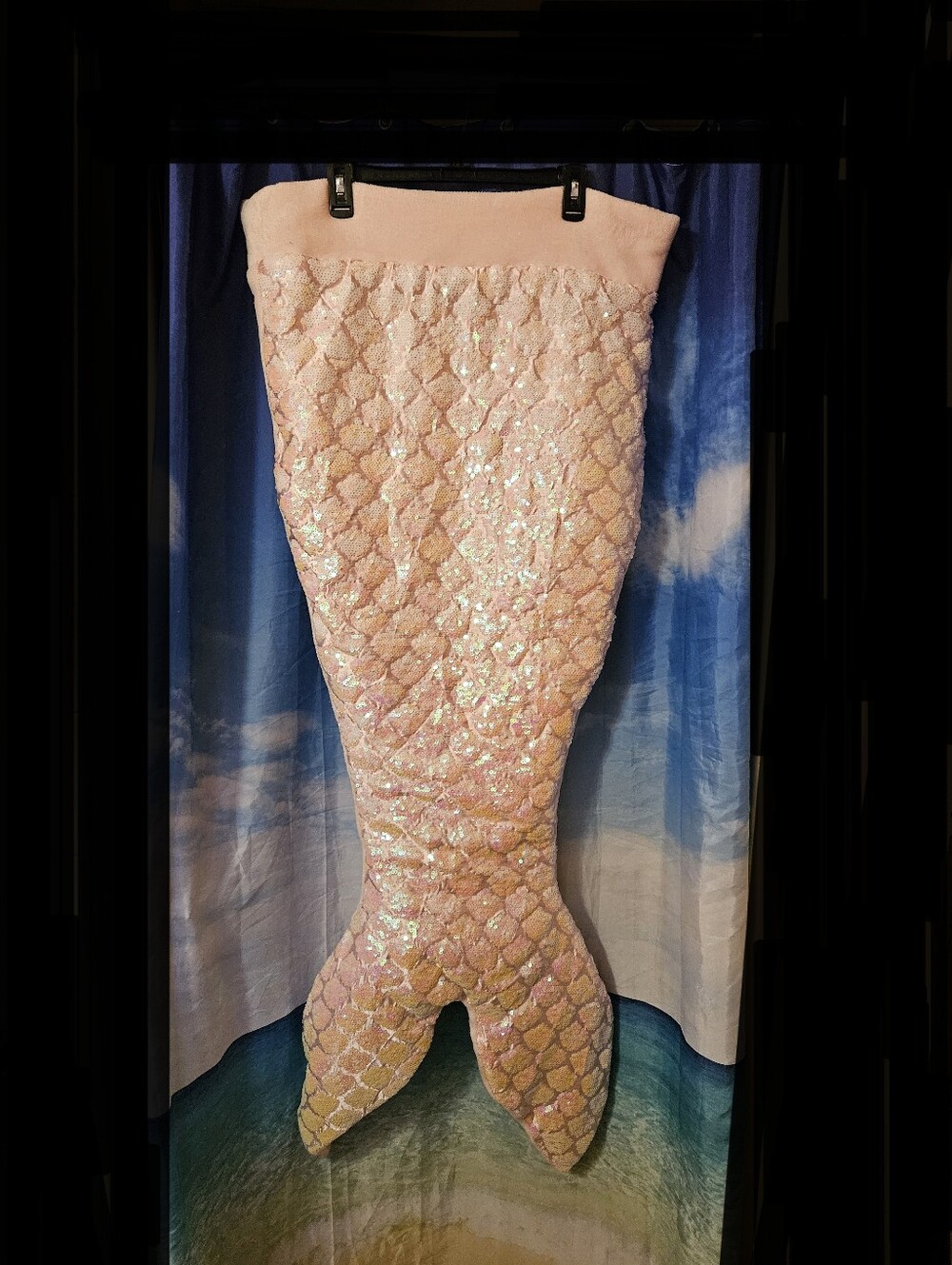 Child's Sequin Mermaid Tail Sleep Blanket- Pink